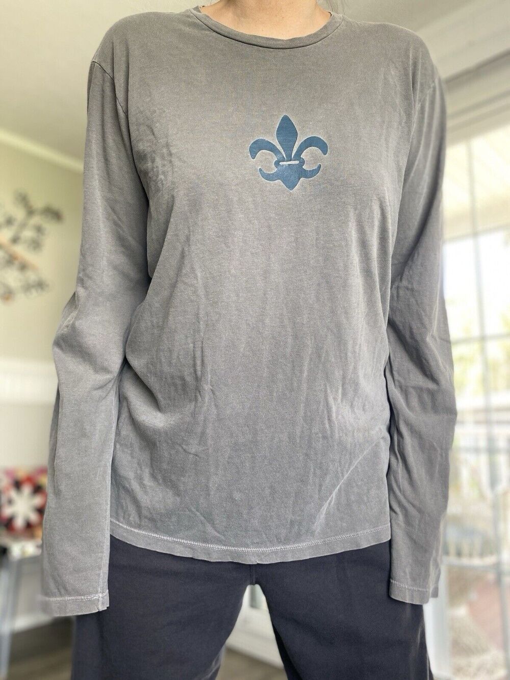JAMES PERSE Long Sleeve Light Grey Crewneck T-Shirt 2